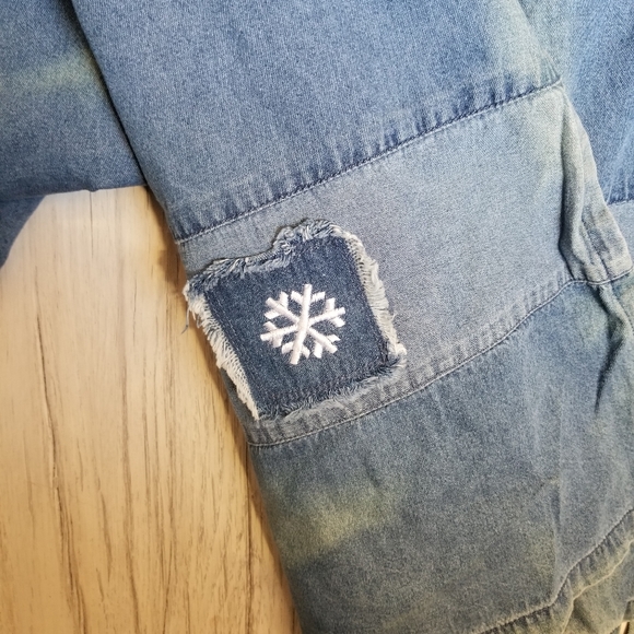 Christmas Snowman Bleu Bayou Blue White Denim Maxi Dress Size 2X - Picture 8 of 8